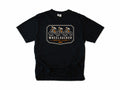 Funny cycling T-shirt in Black, Wheelsucker: three cyclists in a paceline on an orange and cream badge, 'Social Club', for road cyclists