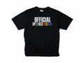 Funny cycling T-shirt in Black, 'Official Spokesperson' with a wheel and rainbow lettering, for cyclists and allies