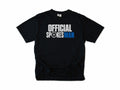 Funny cycling T-shirt in Black, 'Official Spokesman' with a wheel and blue lettering, gift for a cyclist