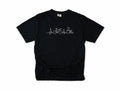Cycling T-shirt in Black, a heartbeat line linking a bike and a coffee cup, for coffee-loving cyclists