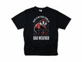 Funny cycling T-shirt in Black, a badger cycling, 'There is no such thing as bad weather', for all-weather riders