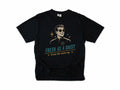 Funny cycling T-shirt in Black, 'Fresh as a Daisy, from the waist up', a retro man in sunglasses and a cycling top, for road cyclists