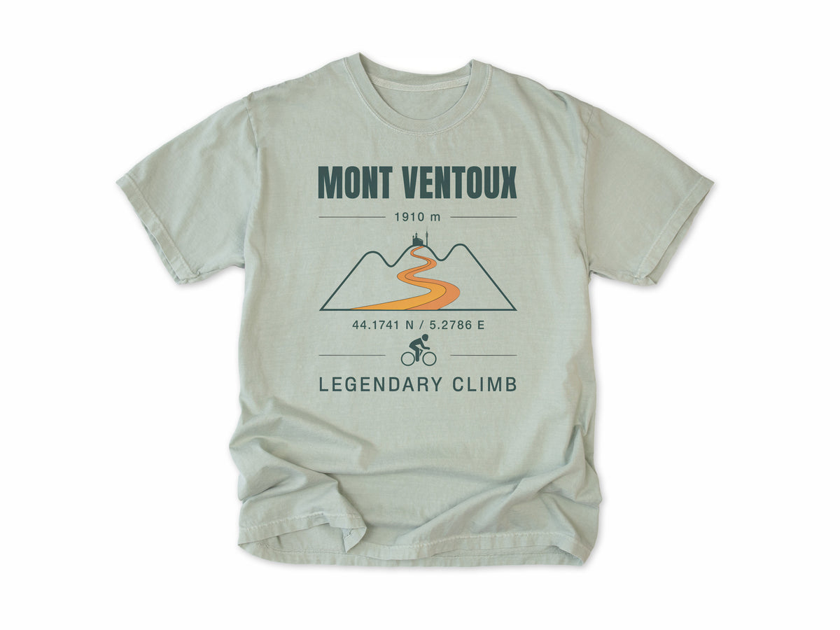 Cycling T-shirt in Bay, Mont Ventoux Climb: 'Legendary Climb' with a winding mountain road, for road cyclists, Tour de France fans