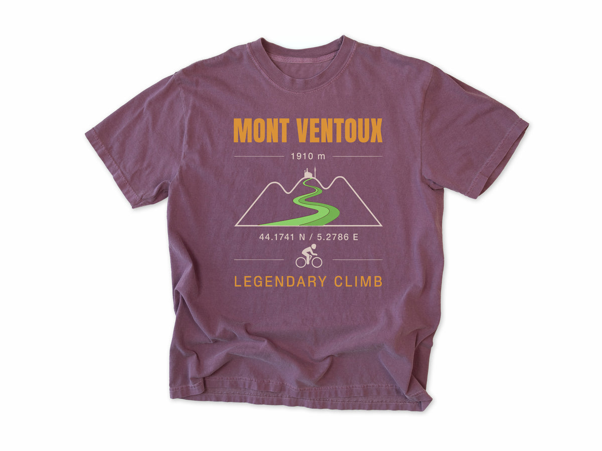 Cycling T-shirt in Berry, Mont Ventoux Climb: 'Legendary Climb' with a winding mountain road, for road cyclists, Tour de France fans