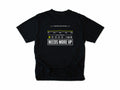 Funny cycling T-shirt in Black, a one-star route review, 'Needs More Up', for cyclists who love hills